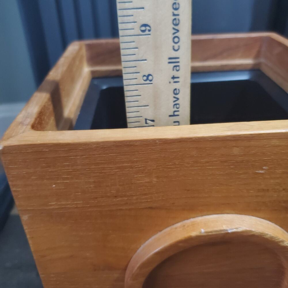 Vintage MCM Dansk IHQ Jens Quistgaard Teak Wood Cube Square Bullseye Ice Bucket - Picture 11 of 13